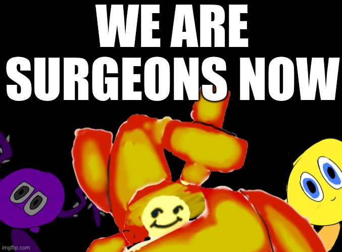 Ahahahahdjhs | WE ARE SURGEONS NOW | image tagged in melon does not know what to name this | made w/ Imgflip meme maker