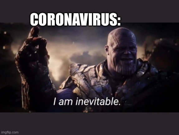 I am inevitable | CORONAVIRUS: | image tagged in i am inevitable | made w/ Imgflip meme maker