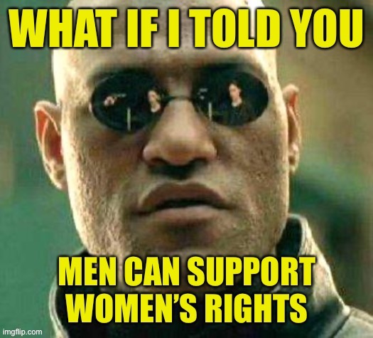 We can and we should. | image tagged in male feminist,feminist,gender equality,equal rights,womens rights,what if i told you | made w/ Imgflip meme maker