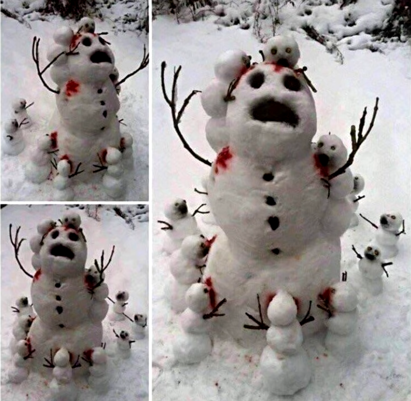 Cannibal Snowmen Blank Meme Template