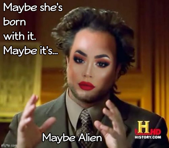 image tagged in giorgio tsoukalos,maybelline,history channel,makeup,aliens,ancient aliens | made w/ Imgflip meme maker
