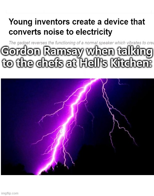 Blank Starter Pack Meme | Gordon Ramsay when talking to the chefs at Hell's Kitchen: | image tagged in memes,blank starter pack | made w/ Imgflip meme maker