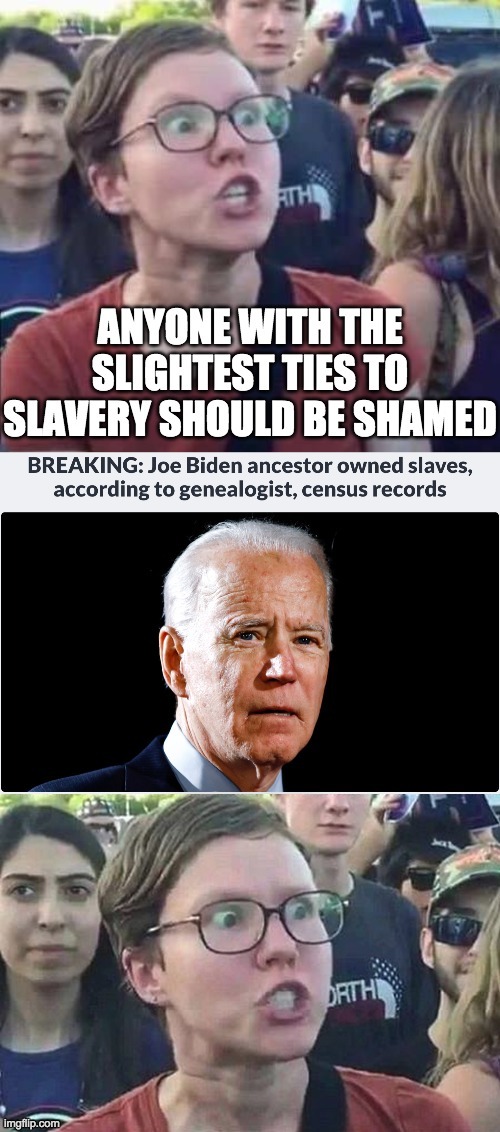And let's not forget about creepy dementia Joe's racist comments | image tagged in triggered liberal,joe biden,funny,memes,politics | made w/ Imgflip meme maker