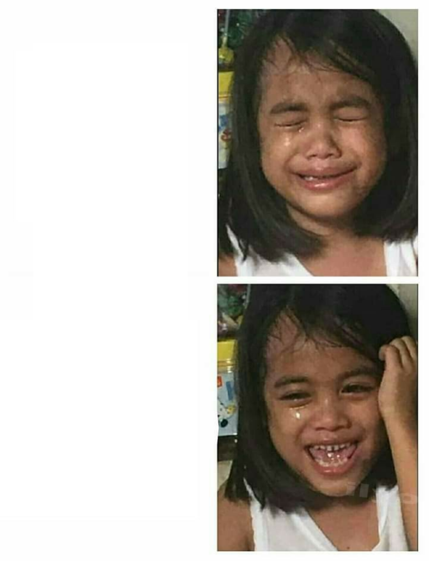 High Quality cry smile kid Blank Meme Template