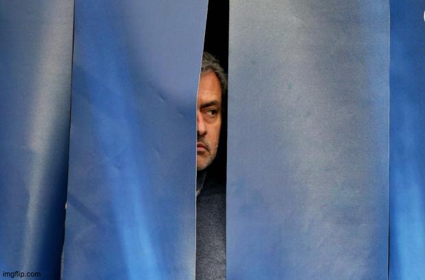 Mourinho Hiding | image tagged in mourinho hiding | made w/ Imgflip meme maker