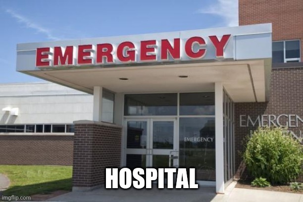 Hospital Entrance | HOSPITAL | image tagged in hospital entrance | made w/ Imgflip meme maker