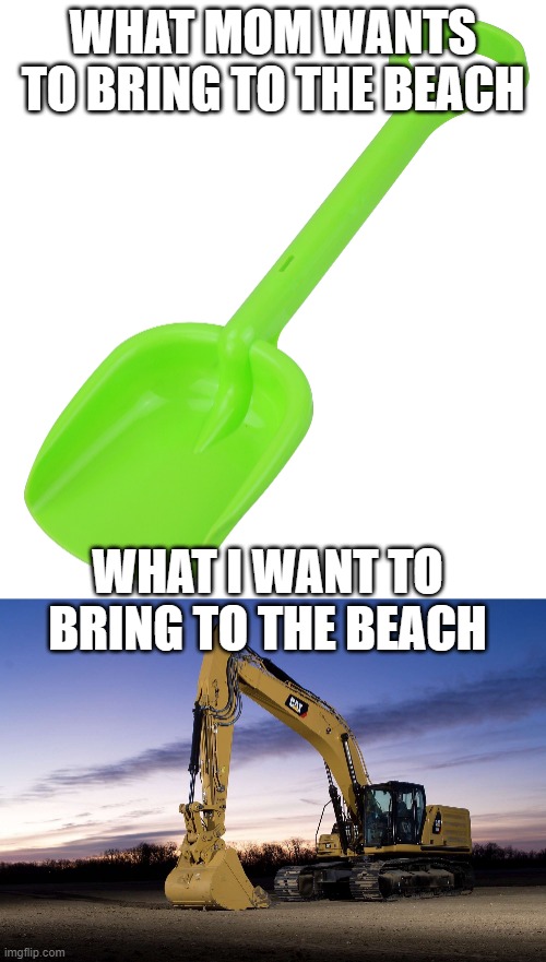 bruh | WHAT MOM WANTS TO BRING TO THE BEACH; WHAT I WANT TO BRING TO THE BEACH | image tagged in beach | made w/ Imgflip meme maker