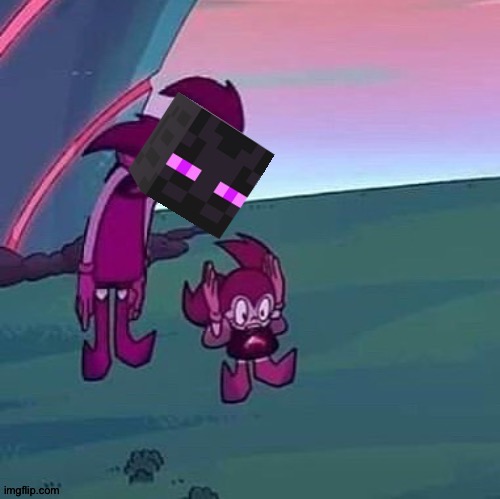 DON'T LOOK UP. | image tagged in minecraft,spinel looking over herself | made w/ Imgflip meme maker