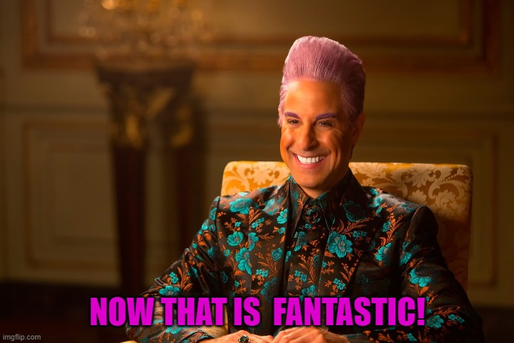 Ceasar hunger games | NOW THAT IS  FANTASTIC! | image tagged in ceasar hunger games | made w/ Imgflip meme maker