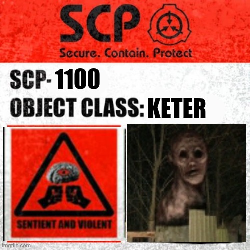SCP Label Template: Keter | KETER; 1100 | image tagged in scp label template keter | made w/ Imgflip meme maker