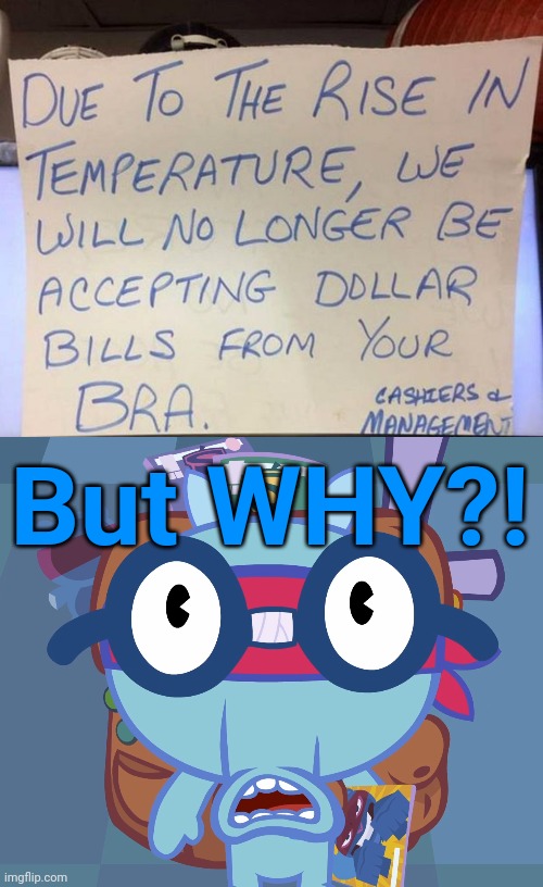 Sniffles's Not Impressed. (Another Sign FAIL) | But WHY?! | image tagged in surprised sniffles htf,stupid signs,you had one job,funny,memes,fails | made w/ Imgflip meme maker