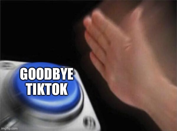 *MARKED* | GOODBYE TIKTOK | image tagged in memes,blank nut button | made w/ Imgflip meme maker