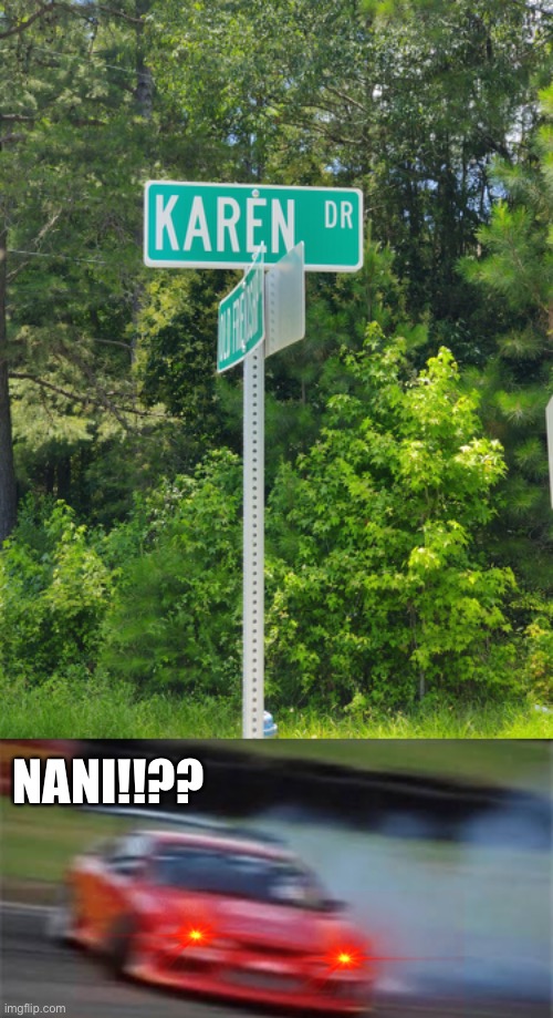 Nani!!!?? | NANI!!?? | image tagged in memes,funny,you had one job,karen,street,car drift meme | made w/ Imgflip meme maker