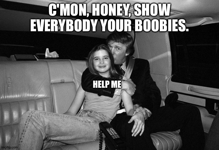 Donald Trump Ivanka | C'MON, HONEY, SHOW EVERYBODY YOUR BOOBIES. HELP ME | image tagged in donald trump ivanka | made w/ Imgflip meme maker