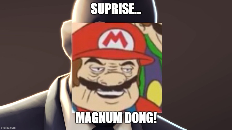 www.magnumdong.com |  SUPRISE... MAGNUM DONG! | image tagged in tf2 spy face | made w/ Imgflip meme maker