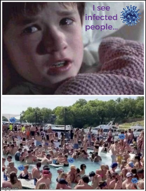 Coronavirus Beach | image tagged in i see infected people | made w/ Imgflip meme maker