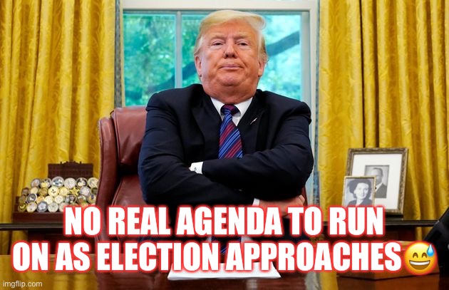 Not A Clue | NO REAL AGENDA TO RUN ON AS ELECTION APPROACHES😅 | image tagged in donald trump,maga,trump supporters,basket of deplorables,trump for prison,traitor | made w/ Imgflip meme maker