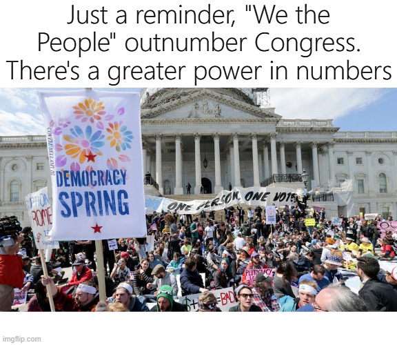 Just a reminder, "We the People" outnumber Congress. There's a greater power in numbers; COVELL BELLAMY III | image tagged in we the people outnumber congress | made w/ Imgflip meme maker