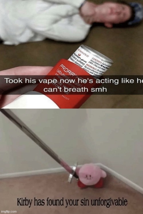 when I first saw this image, my mind was racing | image tagged in kirby has found your sin unforgivable | made w/ Imgflip meme maker