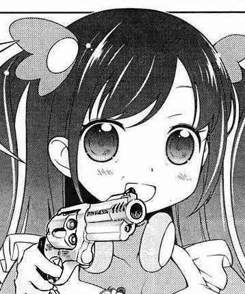 Anime girl with gun Blank Meme Template