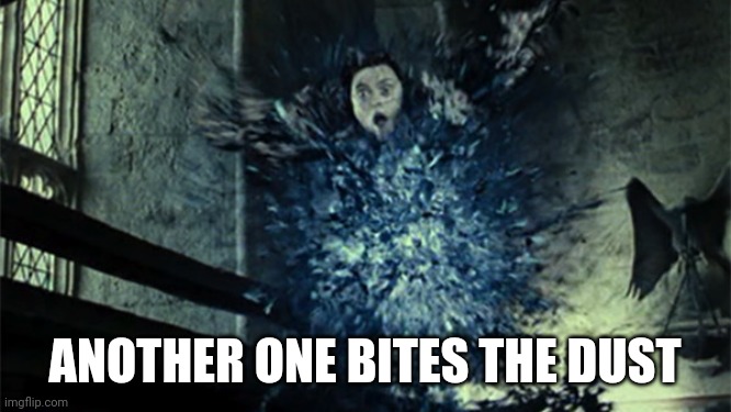 Btw bellatrix lestrange was my favorite character | ANOTHER ONE BITES THE DUST | image tagged in another one bit the dust | made w/ Imgflip meme maker