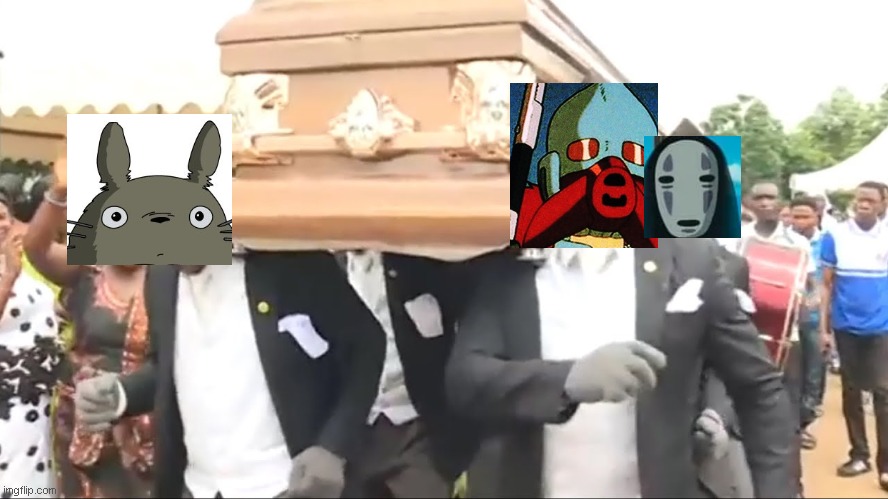 Ghibli Coffin Dance Template | image tagged in coffin dance | made w/ Imgflip meme maker