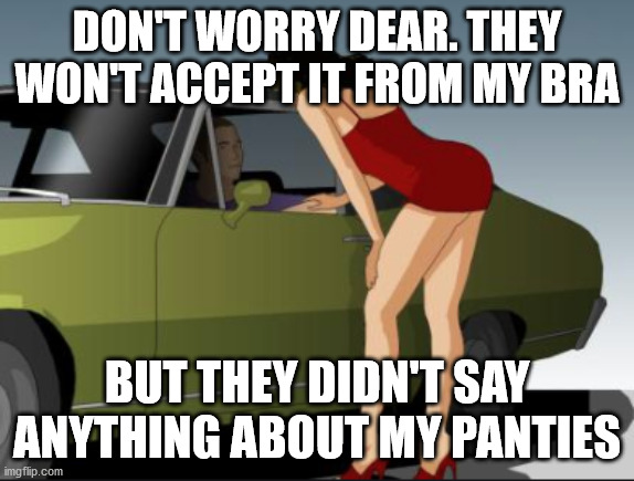 $50 bucks | DON'T WORRY DEAR. THEY WON'T ACCEPT IT FROM MY BRA BUT THEY DIDN'T SAY ANYTHING ABOUT MY PANTIES | image tagged in 50 bucks | made w/ Imgflip meme maker