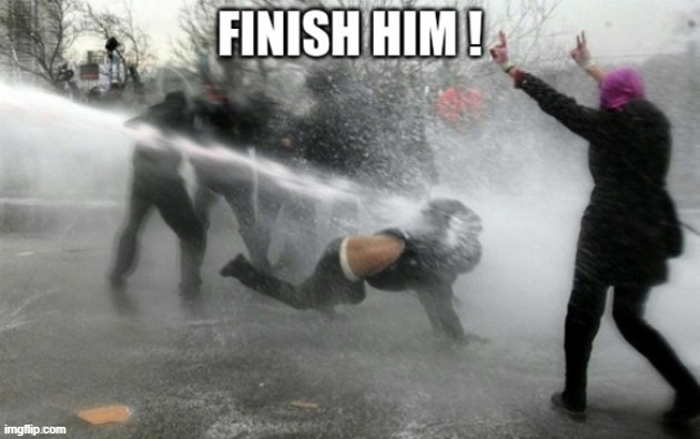 Protestor Owned. | image tagged in memes | made w/ Imgflip meme maker