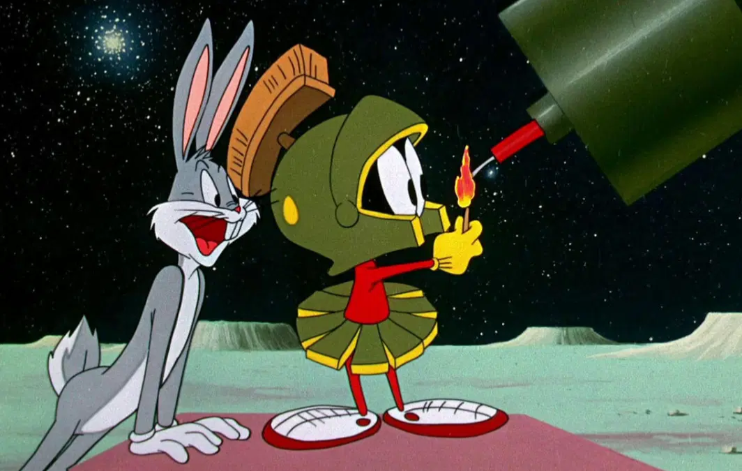 High Quality Bugs Bunny and Marvin the Martian Blank Meme Template