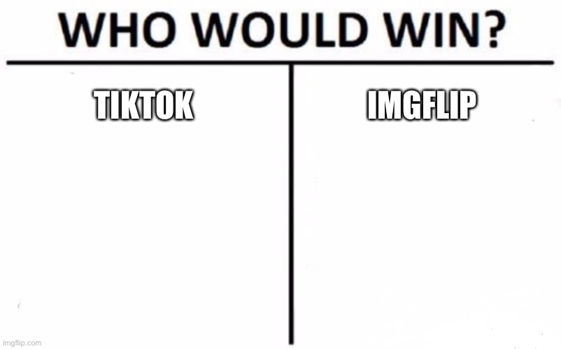 Who Would Win? | TIKTOK; IMGFLIP | image tagged in memes,who would win | made w/ Imgflip meme maker