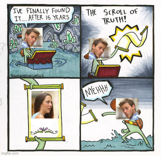 crossover | image tagged in memes,the scroll of truth | made w/ Imgflip meme maker