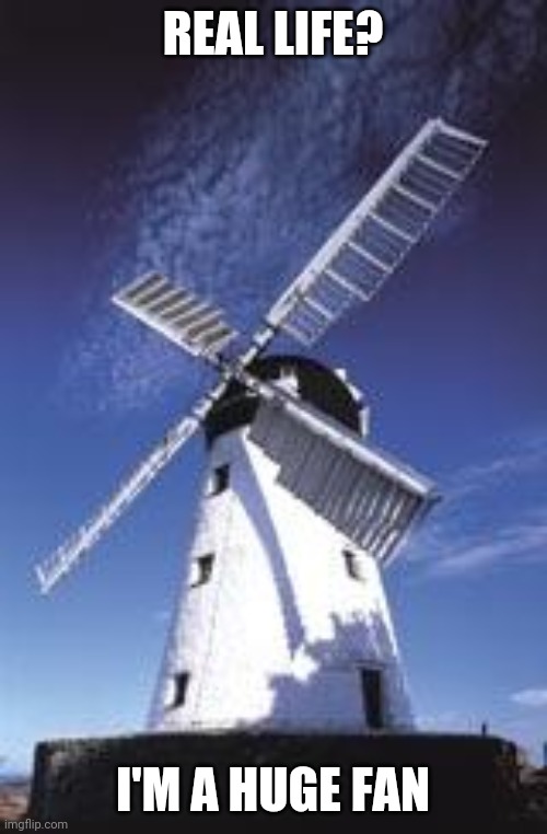 Windmill91 | REAL LIFE? I'M A HUGE FAN | image tagged in windmill91 | made w/ Imgflip meme maker