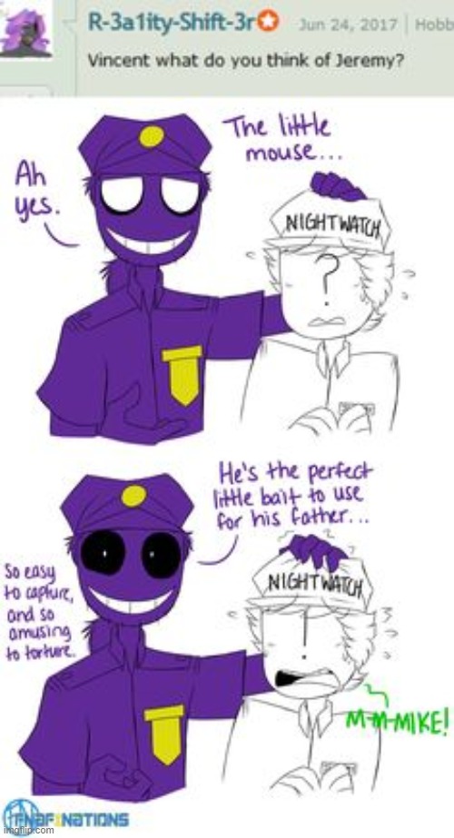 F in the chat for Jeremy. | image tagged in purple guy,jeremy,fnaf | made w/ Imgflip meme maker