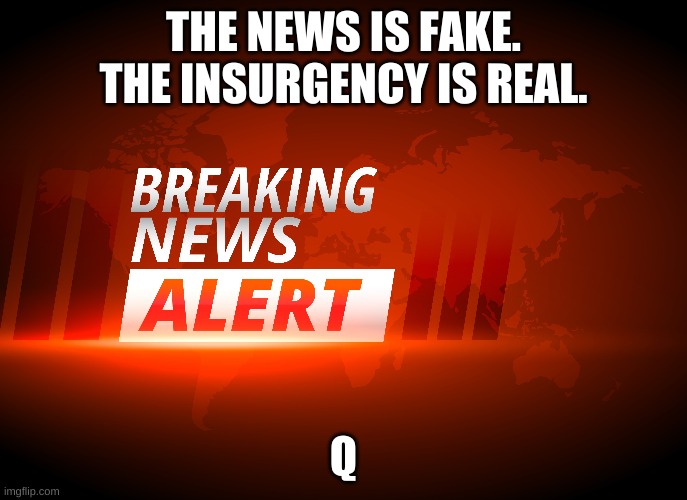 FAKE BREAKING NEWS ALERT | THE NEWS IS FAKE.
THE INSURGENCY IS REAL. Q | image tagged in cnn wolf of fake news fanfiction | made w/ Imgflip meme maker