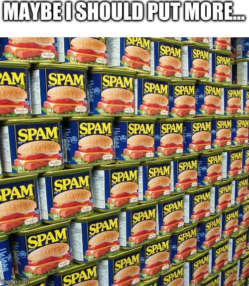 SPAMMMMMMMMMMMM | MAYBE I SHOULD PUT MORE... | made w/ Imgflip meme maker