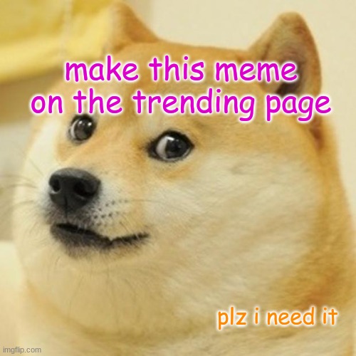 Doge | make this meme on the trending page; plz i need it | image tagged in memes,doge | made w/ Imgflip meme maker