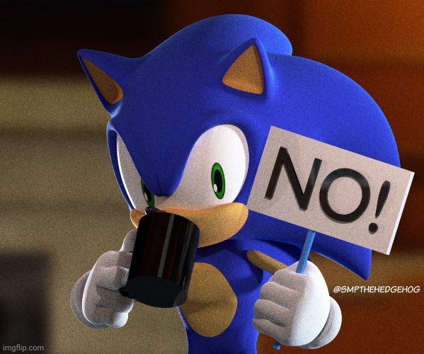 High Quality Sonic no sign Blank Meme Template