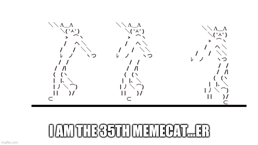 Yes |  I AM THE 35TH MEMECAT...ER | image tagged in memecat dancn | made w/ Imgflip meme maker