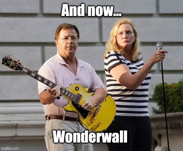 White Wonderwall | And now... Wonderwall | image tagged in donald trump,republicans laughing | made w/ Imgflip meme maker