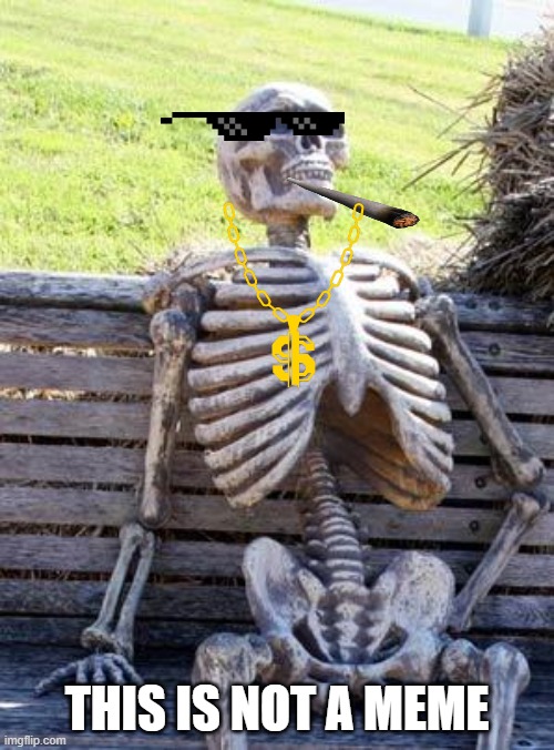 Waiting Skeleton Meme | THIS IS NOT A MEME | image tagged in memes,waiting skeleton | made w/ Imgflip meme maker