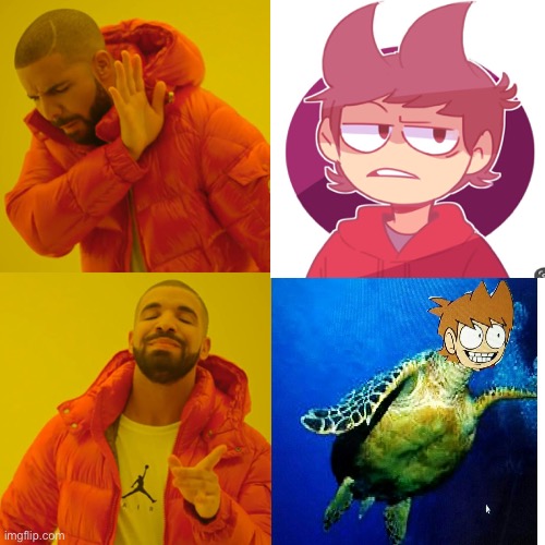 Tordle crossing coming through | image tagged in drake hotline bling,eddsworld | made w/ Imgflip meme maker