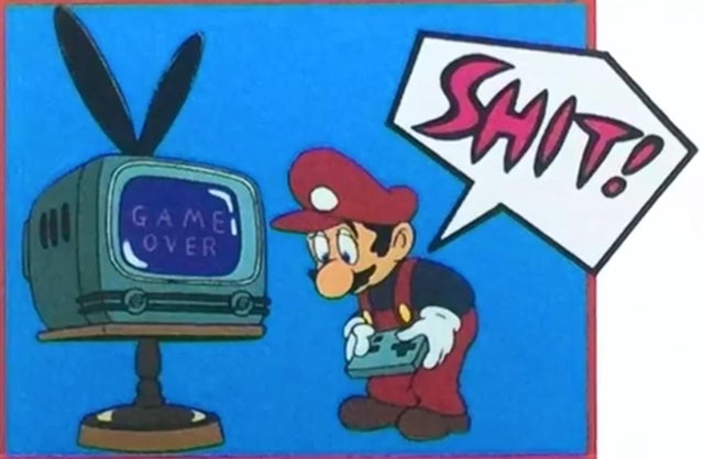 Mario saying “Shit!” for the only time ever in an Nintendo appro Blank Meme Template