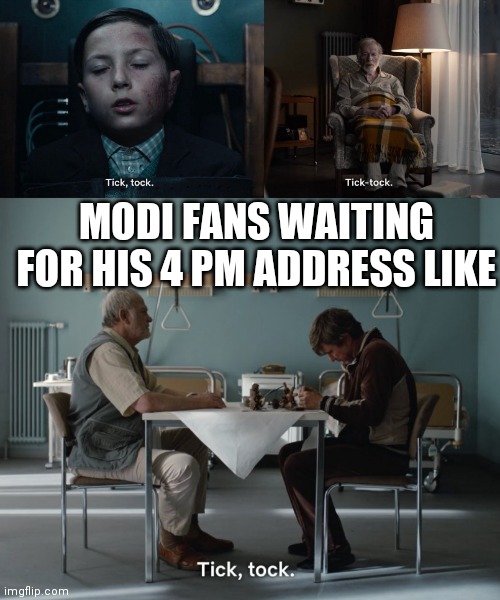 PM Modi's address to the nation | MODI FANS WAITING FOR HIS 4 PM ADDRESS LIKE | image tagged in narendra modi,dark | made w/ Imgflip meme maker
