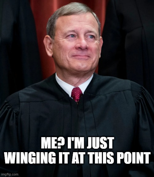 No F's Given | ME? I'M JUST WINGING IT AT THIS POINT | image tagged in john roberts | made w/ Imgflip meme maker