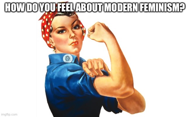 we can do it girl power | HOW DO YOU FEEL ABOUT MODERN FEMINISM? | image tagged in we can do it girl power | made w/ Imgflip meme maker