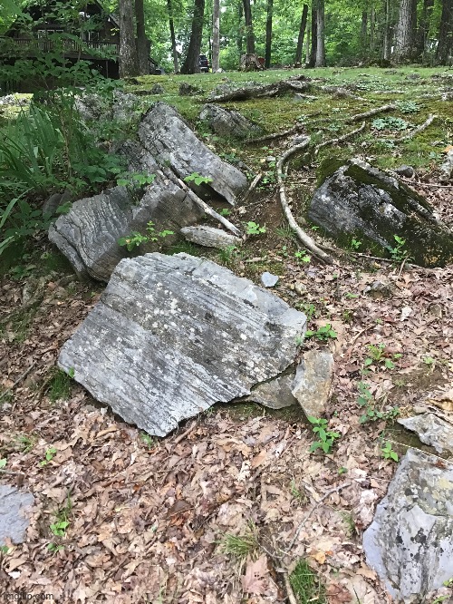 Natural rock formations in my yard | image tagged in rock | made w/ Imgflip meme maker