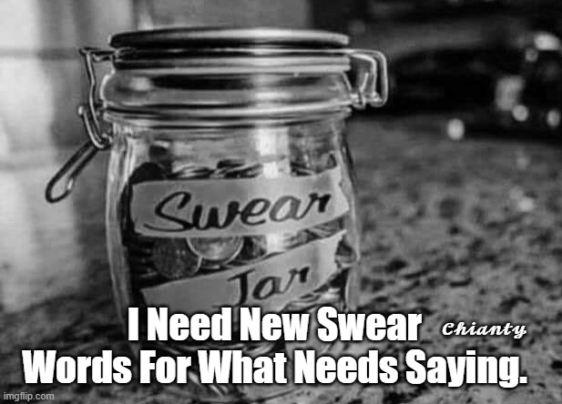 Bigger Jar | 𝓒𝓱𝓲𝓪𝓷𝓽𝔂; I Need New Swear Words For What Needs Saying. | image tagged in swear word | made w/ Imgflip meme maker
