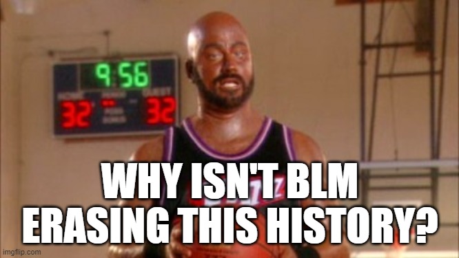Democrats. The "free pass" party. | WHY ISN'T BLM ERASING THIS HISTORY? | image tagged in karl malone jimmy kimmel,memes | made w/ Imgflip meme maker