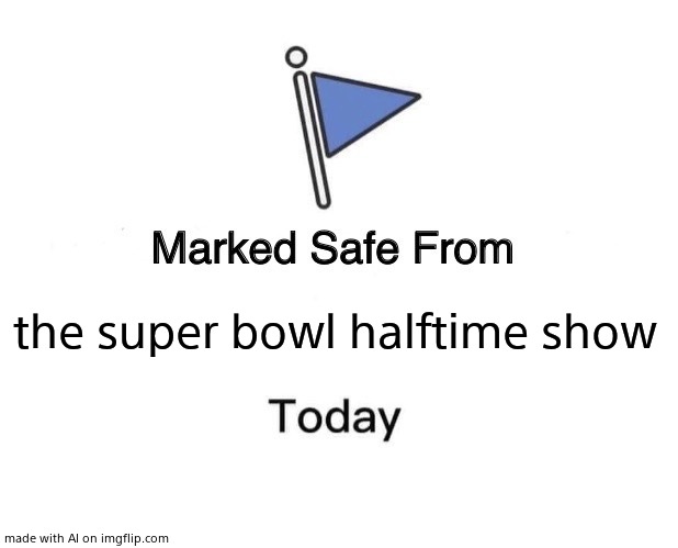 Marked Safe From Meme | the super bowl halftime show | image tagged in memes,marked safe from | made w/ Imgflip meme maker