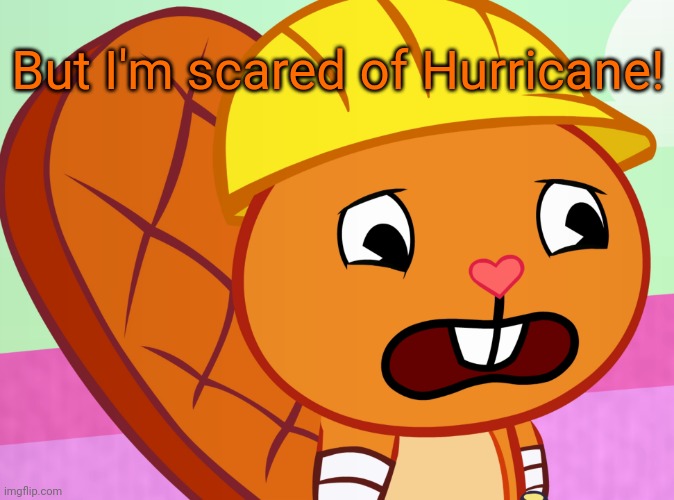 Sad Handy (HTF) | But I'm scared of Hurricane! | image tagged in sad handy htf | made w/ Imgflip meme maker